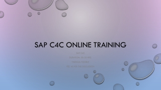 SAP C4C Technical Online Training in Hyderabad,Bangalore,Pune,Chennai India