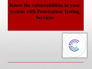 Know the vulnerabilities in your system with Penetration Testing Services