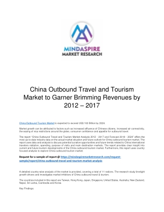 China Outbound Travel and Tourism Market