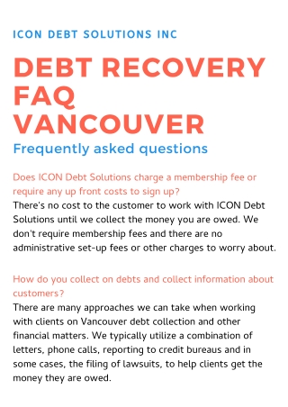 Debt Recovery FAQ Vancouver