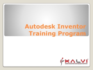 Autodesk Inventor Training Program