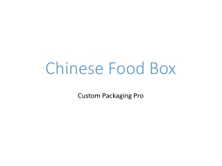 Chinese Food Box