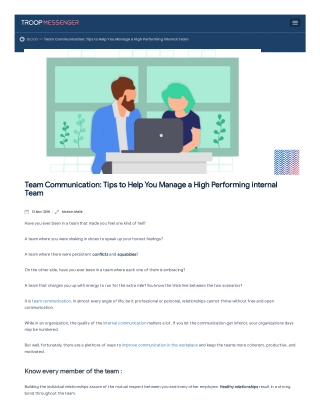 Team Communication: Tips to Help You Manage a High Performing internal Team