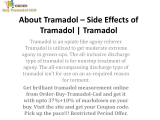 About Tramadol – Side Effects of Tramadol | Tramadol