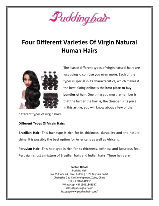 Four Different Varieties Of Virgin Natural Human Hairs