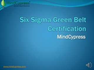 Six Sigma Green Belt Certification (MindCypress)How to get certificate