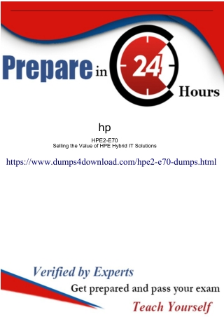 Latest And Actual HPE2-E70 Exam Dumps - Dumps4download