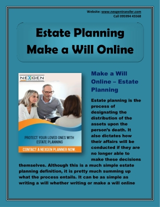 Estate Planning - Make a Will Online