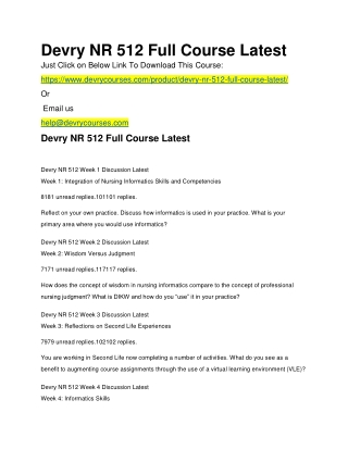 Devry NR 512 Full Course Latest