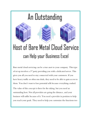 An Outstanding Host of Bare Metal Cloud Service can Help your Business Excel