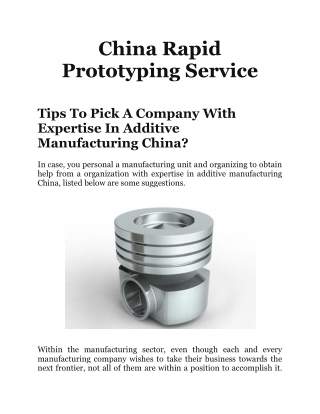 Additive manufacturing China
