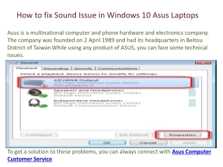 How to fix Sound Issue in Windows 10 Asus Laptops