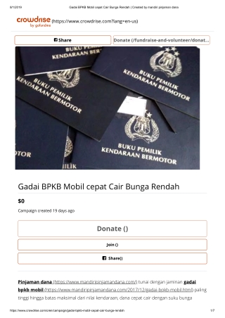 Gadai BPKB Mobil cepat Cair Bunga Rendah Created by mandiri pinjaman dana