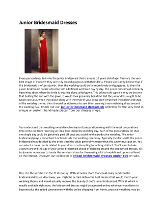 uk junior bridesmaid dresses
