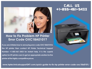 Expert Advice to Fix HP printer error code OXC18A0101