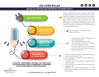 Install Ul Certified Led Corn Bulbs For Added Safety