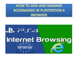 HOW TO ADD AND MANAGE BOOKMARKS IN PLAYSTATION 4 BROWSER