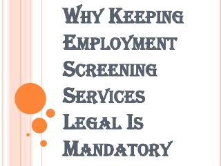 State Statutes and Employment Screening Services