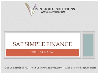 SAP Simple Finance Training Material |SAP Finance Module PDF