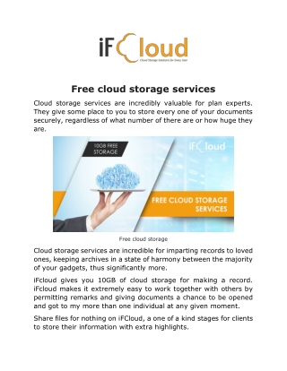 Free cloud storage services