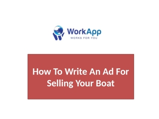 How To Write An Ad For Selling Your Boat
