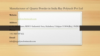 Manufacturer of Quartz Powder in India Ray Polytech Pvt Ltd