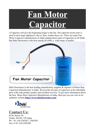 Fan Motor Capacitor