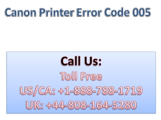 Canon Printer Error Code 005