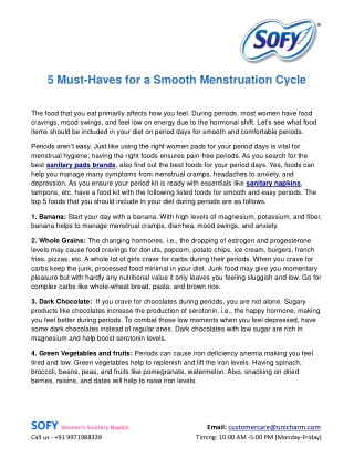 5 Must-Haves for a Smooth Menstruation Cycle