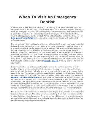 When To Visit An Emergency Dentist