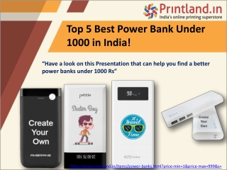 Top 5 Best Power Bank Under 1000 in India