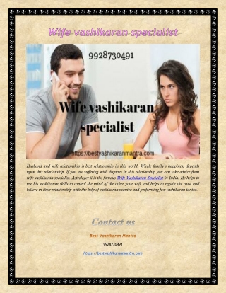 Wife vashikaran specialist