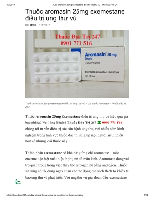 Thuoc aromasin 25mg exemestane - Thuoc dac tri 247