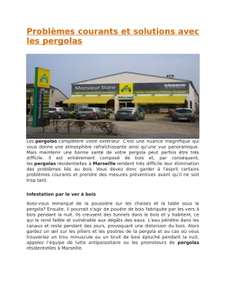 Problèmes courants et solutions avec les pergolas