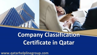 Company classification certificate in Qatar