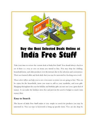 Buy the Best Selected Deals Online at India Free Stuff