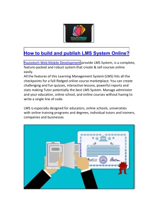 How to build and publish LMS System Online in Youtotech Web Mobile Development?