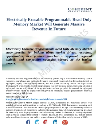 Electrically Erasable Programmable Read Only Memory Market : Growing Demand Of Products In Developing Regions