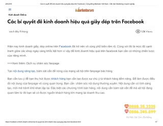 Các bí quyết để kinh doanh hiệu quả giầy dép trên Facebook _ Cộng đồng Marketer Việt Nam - Dân làm Marketing chuyên nghi