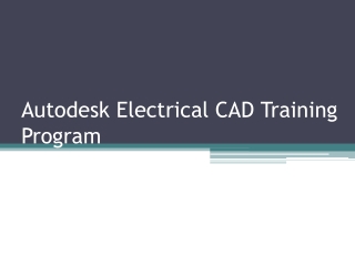 Autodesk Electrical CAD Training Program