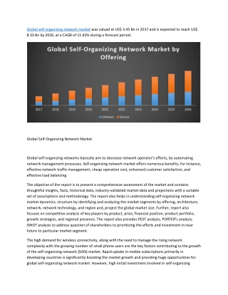 Global Self-Organizing Network Market