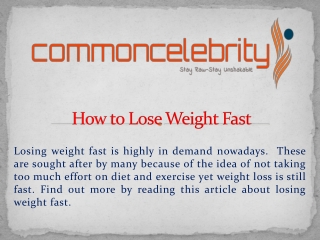 How to Lose Weight Fast