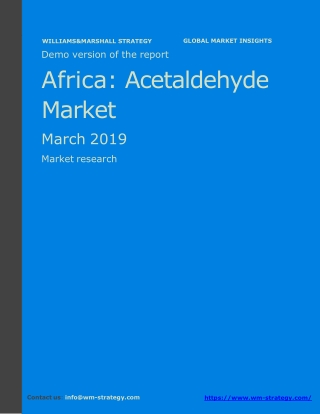 WMStrategy Demo Africa Acetaldehyde Market March 2019