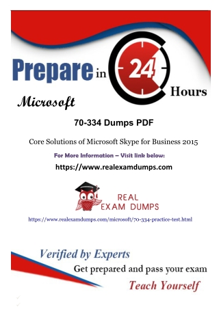 Get Money Back Guarantee Without Any Hidden Charges On Latest 70-334 Dumps PDF - RealExamDumps