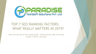 Top 7 SEO Ranking Factors 2019