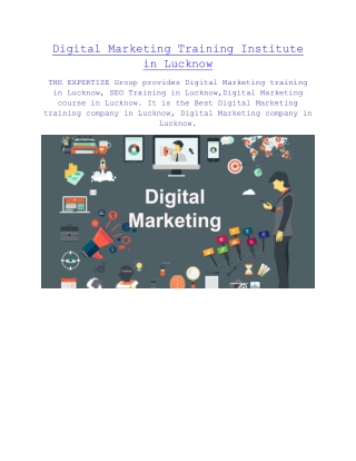 Digital Marketing Training Institute in Lucknow