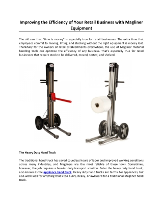 Improving the Efficiency of Your Retail Business with Magliner Equipment