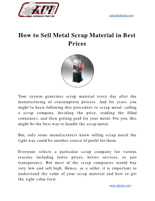 How to Sell Metal Scrap Material in Best Prices