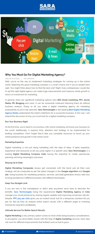 Why You Must Go For Digital Marketing Agency?