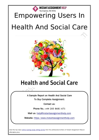 Empowering Users In Health And Social Care